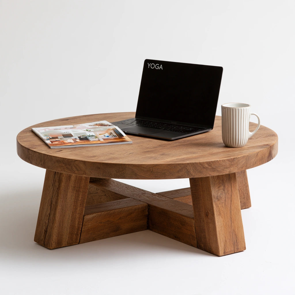 Tavolino da salotto in legno, colore marrone chiaro