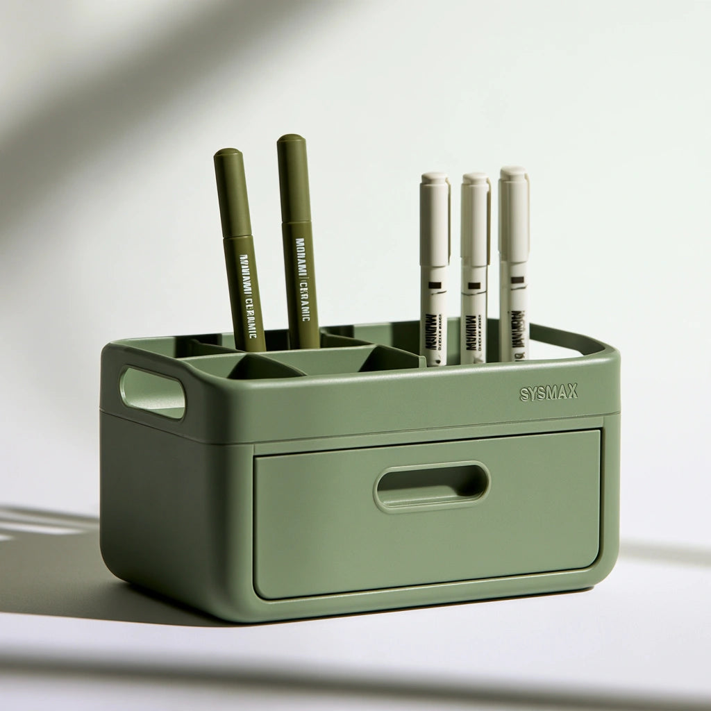 Organizer modulare in plastica, colore verde salvia